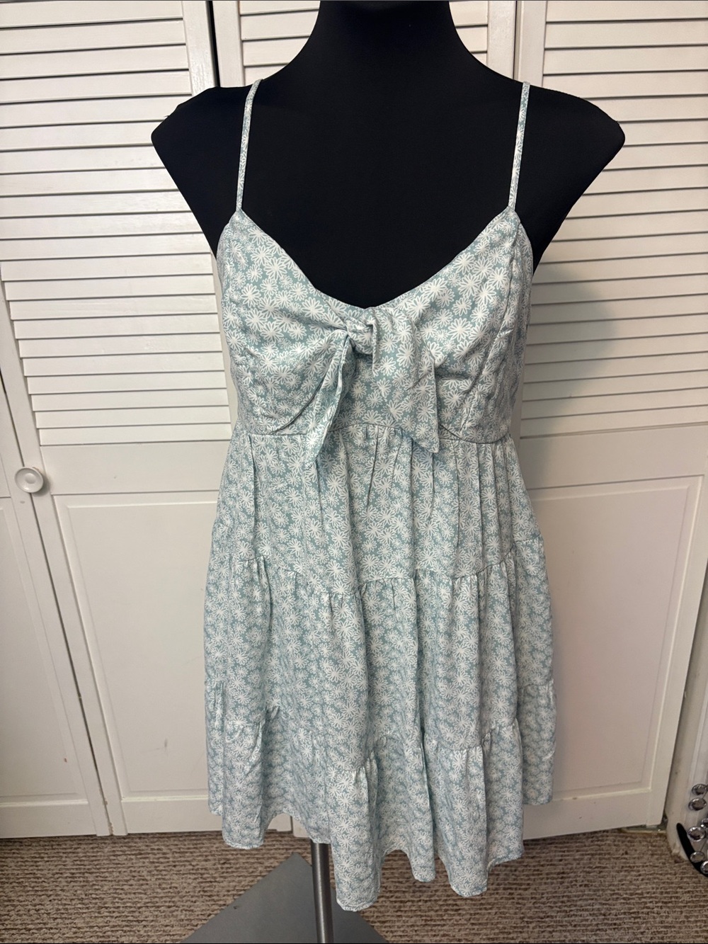Trixxi Light Green Floral Tie-Front Sundress Size XL